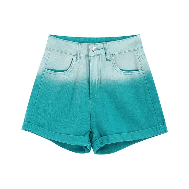 Garbege Denim Shorts Women's Green-0