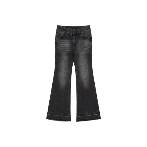 ELF SACK Jeans Women's Urban Chic Style Black Gray