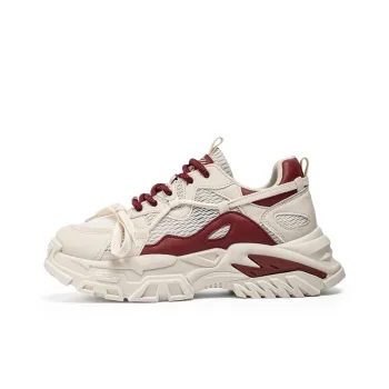 Meiretu Cushioning Height Increasing Abrasion Resistant Breathable Slip Resistant Low Top Chunky Sneakers Men's