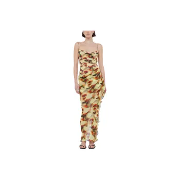 BEC+BRIDGE FIORE ASYM MAXI DRESS Slip Dress Women's CITRUS ROSE/Orange Rose