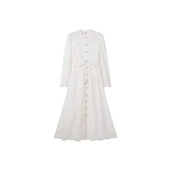 FAIRWHALE Long Sleeved Dress Women's Milkshake White