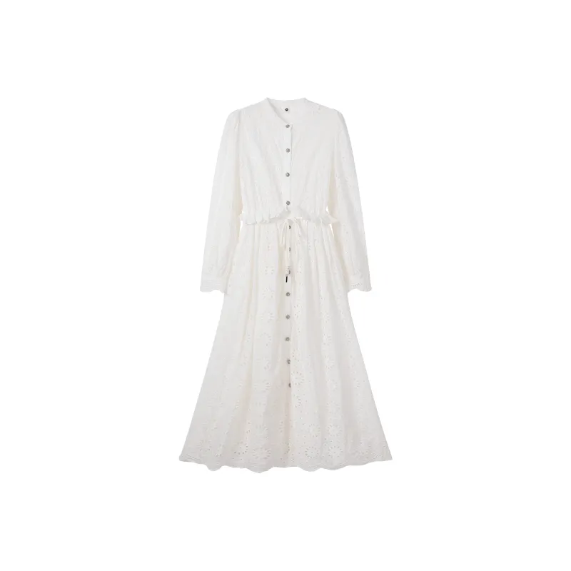 FAIRWHALE Long Sleeved Dress Women's Milkshake White-0