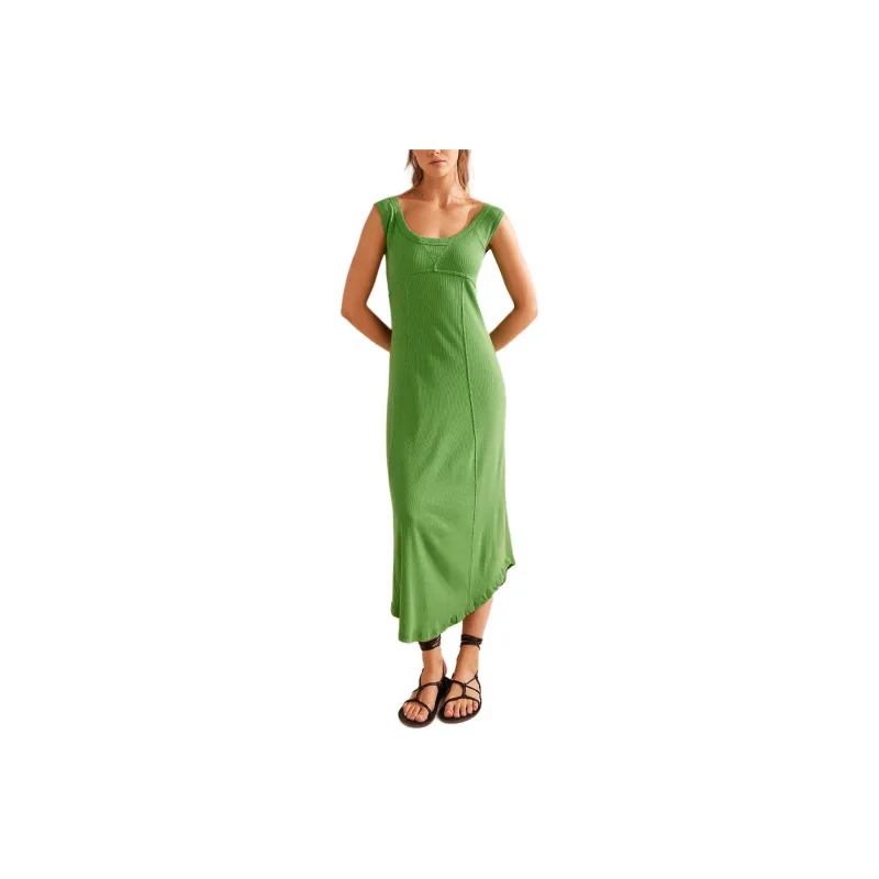 FREE PEOPLE Ash Midi Sleeveless Dress Women's Mint Green/Mint Green-0