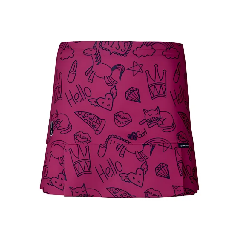 CORALIAN Casual Short Skirts Women's Dark Pink-0
