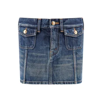 CELINE Mini Skirt In Dark Union Wash Denim