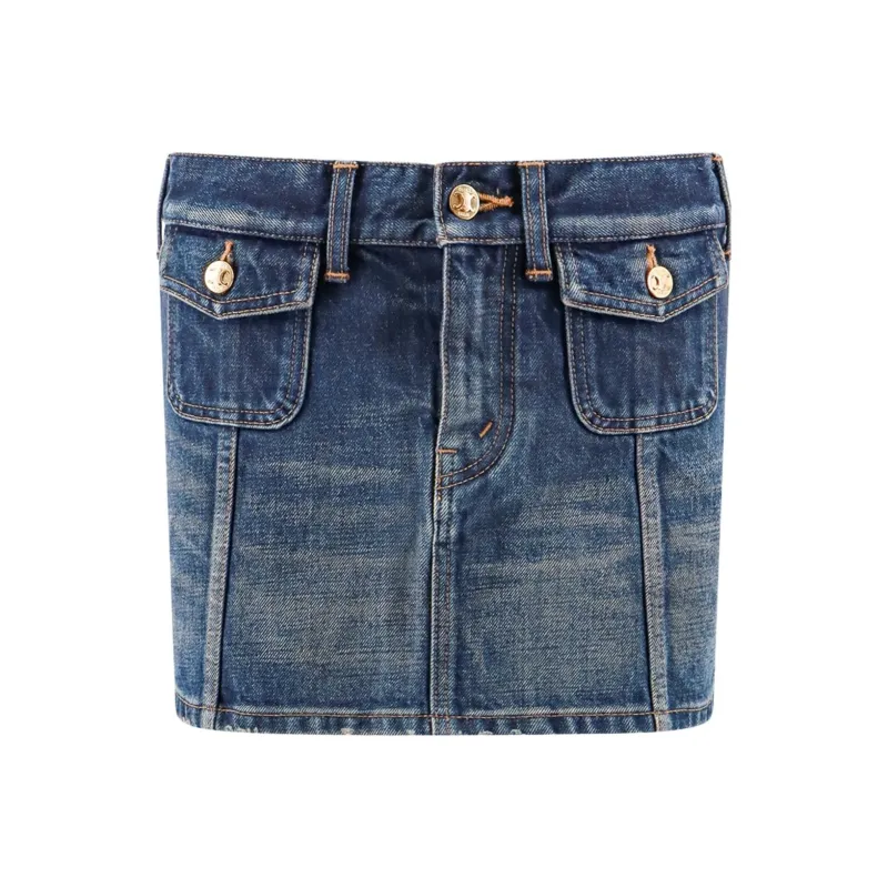CELINE Mini Skirt In Dark Union Wash Denim-0