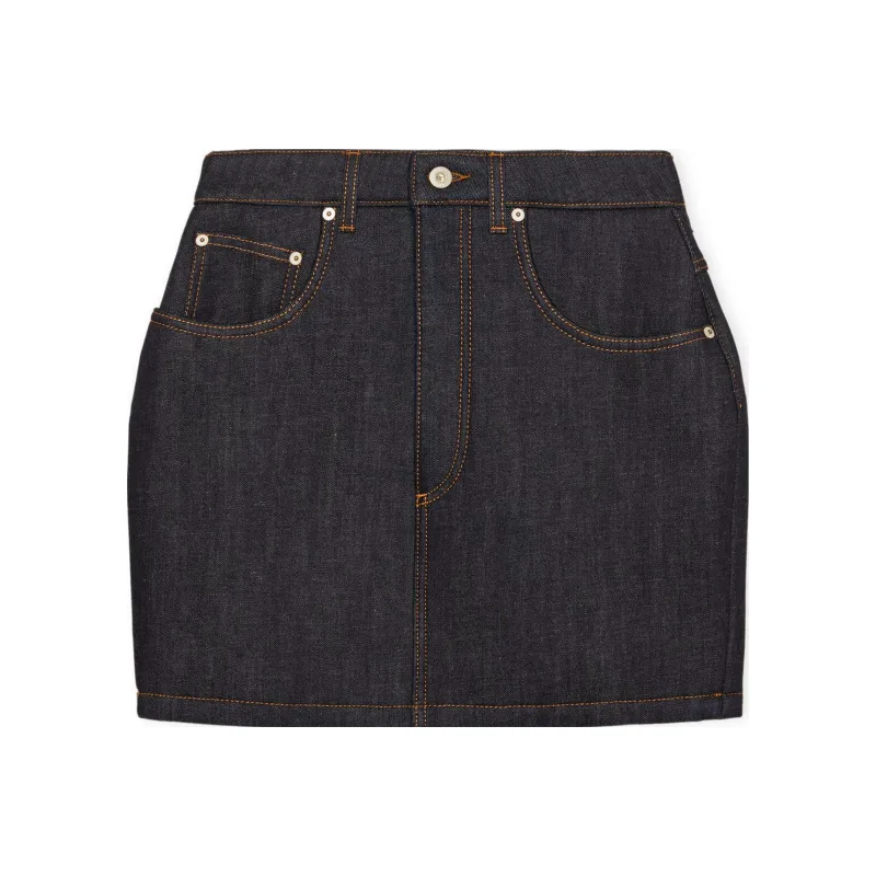 LOEWE Curved Mini Skirt 'Aw Denim'-0
