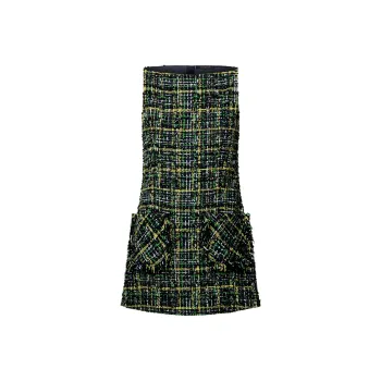 LOUIS VUITTON Frayed Pocket Tweed Dress