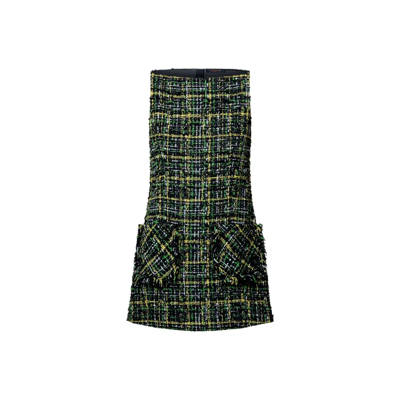 LOUIS VUITTON Frayed Pocket Tweed Dress-0