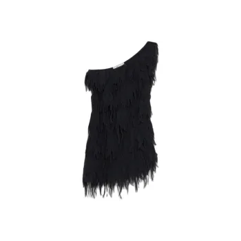 Blumarine Fringed Georgette Mini Dress