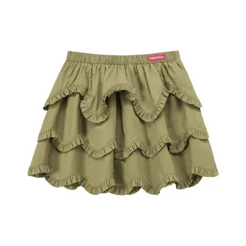 CHUU Casual Short Skirts Women's Gray Green