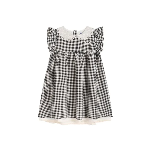 Zukizuki Short Sleeved Dresses Women's Black White Plaid