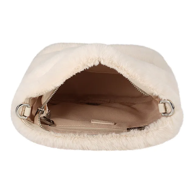 AJIDOU Fabric Cloud Bag, Handbag Medium Size Women's White-1