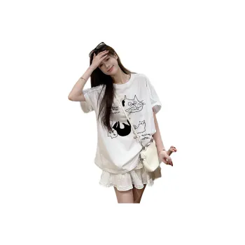Mu Xiao Xin Drop Shoulder Sleeve T Shirt Women's