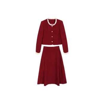 Still Quiet Skirt Set Women's Red