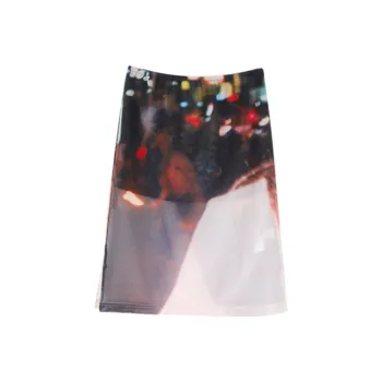 RUNTOTHEFUTURE Casual Long Skirts Women's Street Scene Print