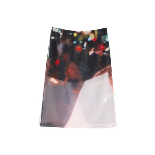 RUNTOTHEFUTURE Casual Long Skirts Women's Street Scene Print