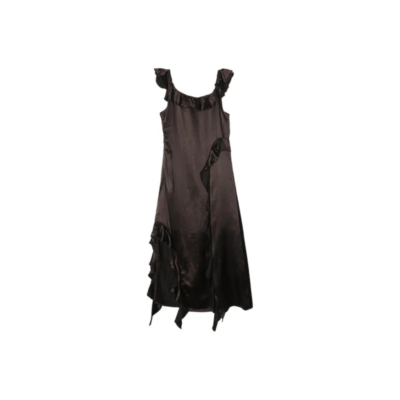 SETIROM Sleeveless Dress Women's Brown-0