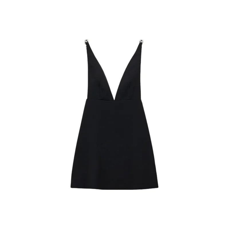 PRADA V Neck Embellished Sleeveless Mini Dress-0