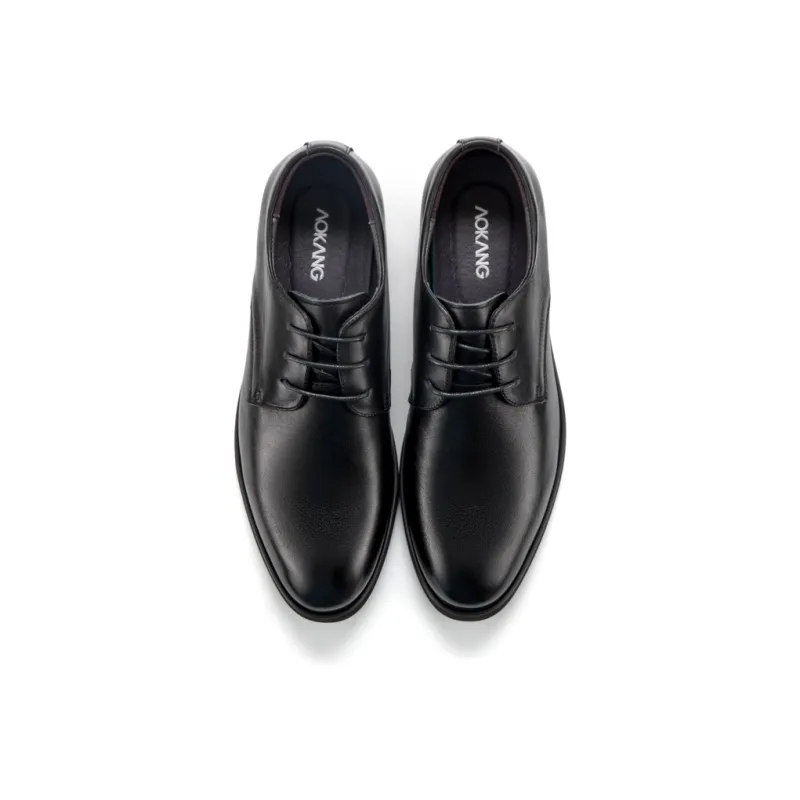 AOKANG Dress Shoes Men Low Top Black-2