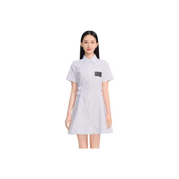 Blood Glitter Short-Sleeved Dresses Women's White