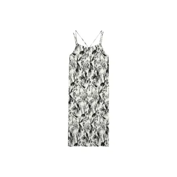 3COLOUR Slip Dress Women's Black White Floral