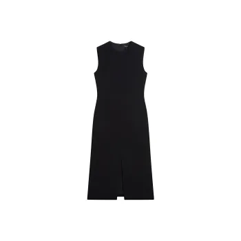 THEORY Front Slit Sleeveless Midi Dress