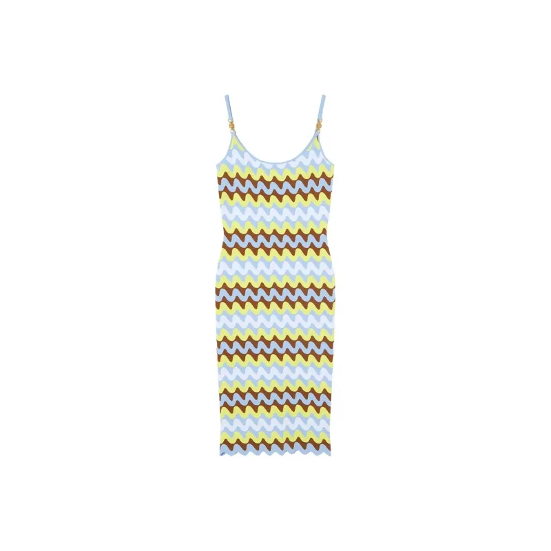 VERSACE Wave Jacquard knit Midi Dress-0