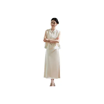 Hang Yi Court SS24 Skirt Set Women's Apricot