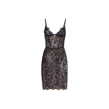 DSQUARED 2 Floral Lace Corset Mini Dress