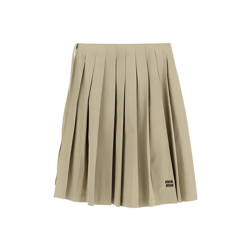 MIU MIU Casual Short Skirts Women's Light Camel-0