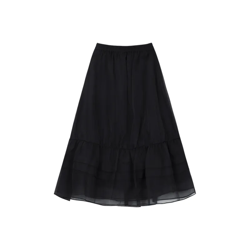 THE SEA LIFE Casual Long Skirt Women's Black Mage-0