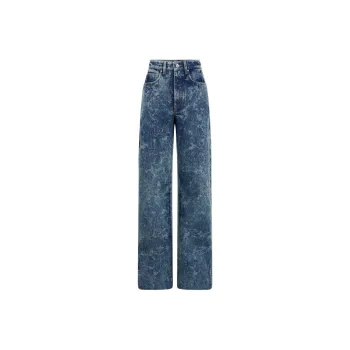 Paco Rabanne Wide Leg Jeans 'Acid Water Green'