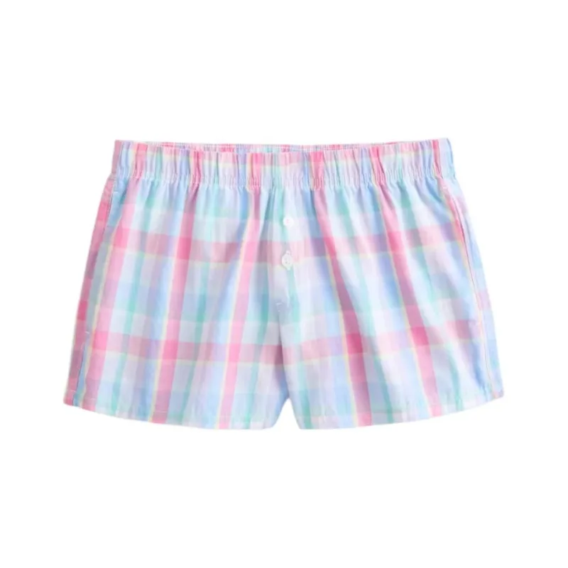 Hollister Casual Shorts Women's Pink Plaid-0