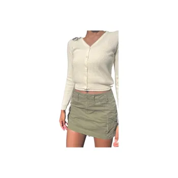 Brandy Melville Casual Short Skirts Women's Army Green