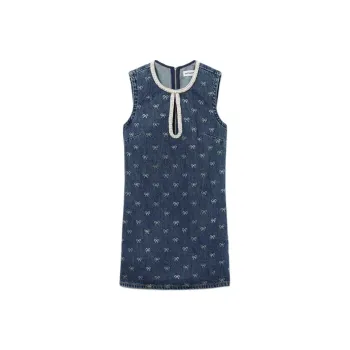 Self portrait Sleeveless Dress Women's Denim Blue
