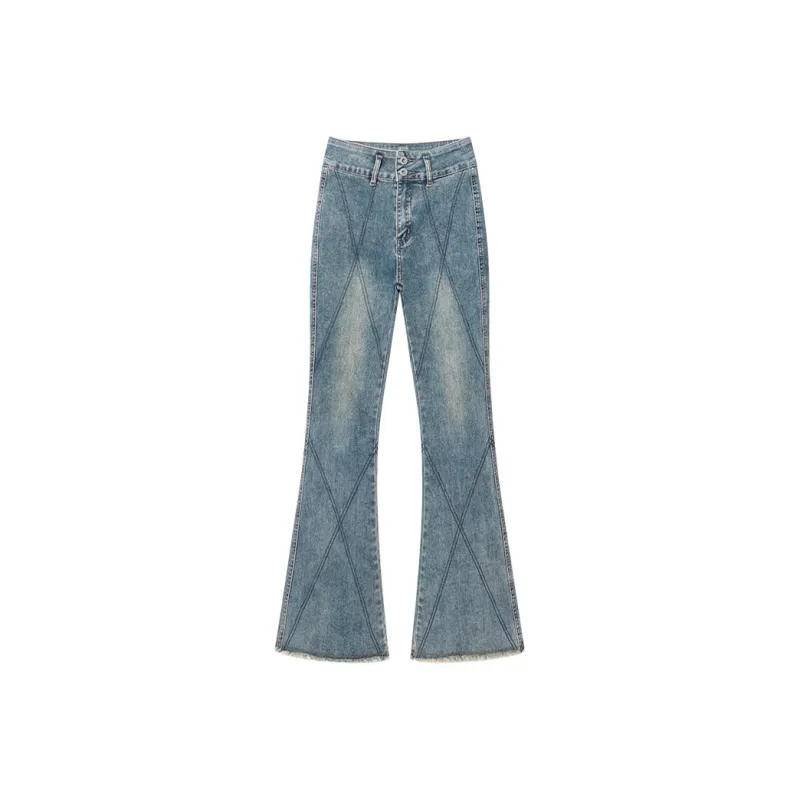 YINLEI Jeans Women's Vintage Blue-0