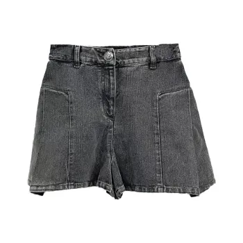 CHANEL Denim Short Skirts Women's Black