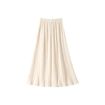 SISILYON STUDIO Casual Long Skirts Women's Light Apricot