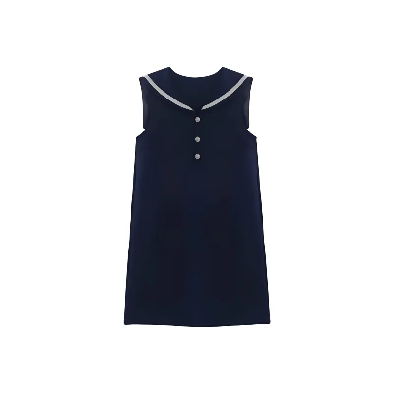 DESIGNER PLUS Sleeveless Dress Women's Navy Blue-2