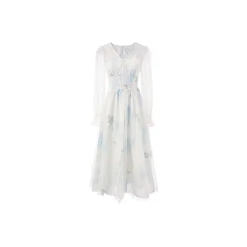 Blovelan Long Sleeved Dress Women's Cloud Blue