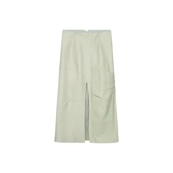 ZARA Casual Long Skirts Women's Light Green