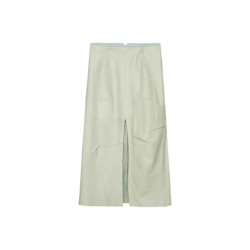 ZARA Casual Long Skirts Women's Light Green-0
