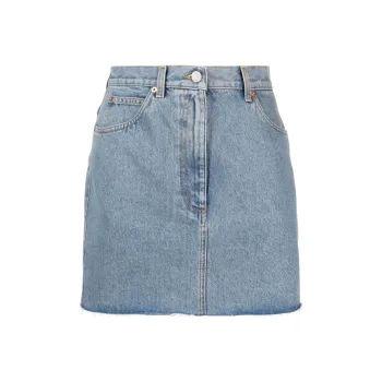 GUCCI Raw edge Denim Miniskirt