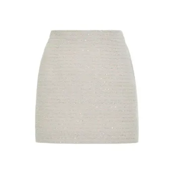 Alessandra Rich Sequin embellished Tweed Miniskirt