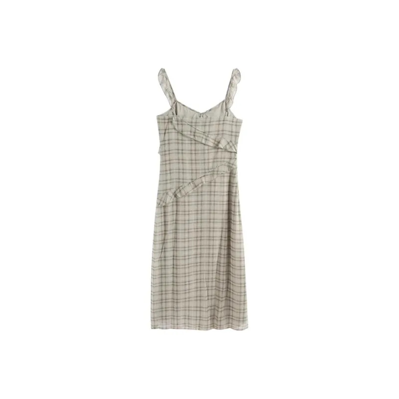 DOKZB Slip Dresses Women's Yellow Green-1