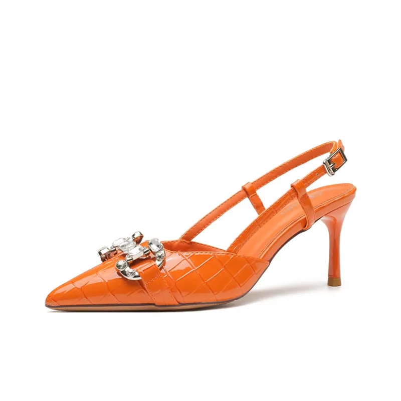 TATAYA High Heels Women's White, Orange-12