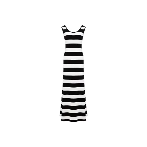 BESIONIA SS23 Sleeveless Dress Women's Black Stripes