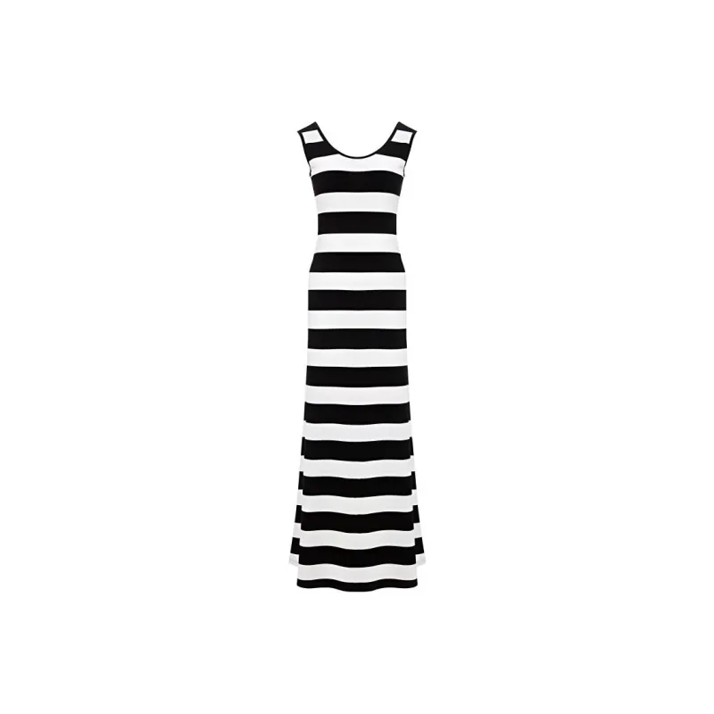 BESIONIA SS23 Sleeveless Dress Women's Black Stripes-0