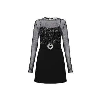 REBECCA VALLANCE Cecile Rhinestone-embellished Minidress